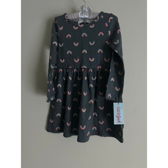 Cat & Jack toddler Girls 3T dress long sleeve rainbow print - Picture 1 of 4